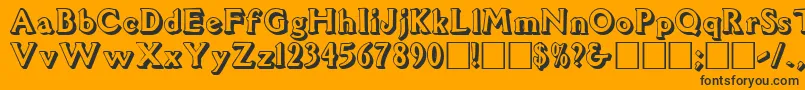 Fonte 3Davion – fontes pretas em um fundo laranja