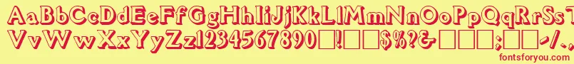 3Davion Font – Red Fonts on Yellow Background