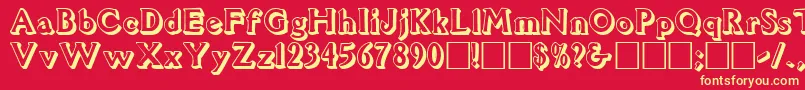 3Davion-Schriftart – Gelbe Schriften auf rotem Hintergrund