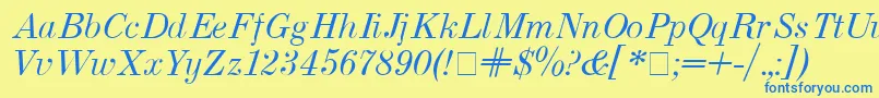 Usnewita Font – Blue Fonts on Yellow Background