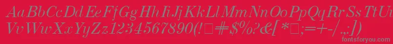 Usnewita-Schriftart – Graue Schriften auf rotem Hintergrund