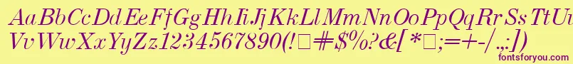 Usnewita Font – Purple Fonts on Yellow Background