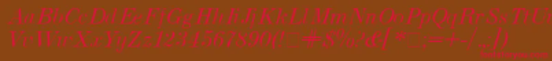 Usnewita Font – Red Fonts on Brown Background