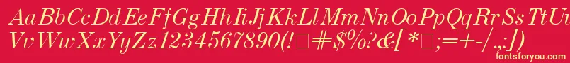 Usnewita Font – Yellow Fonts on Red Background