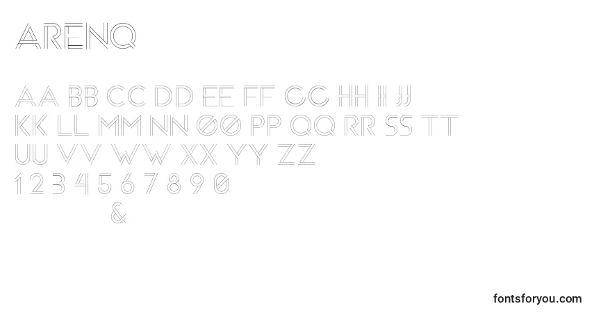 Czcionka Arenq – alfabet, cyfry, specjalne znaki
