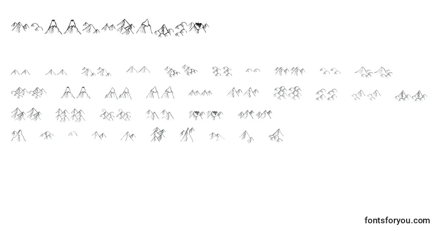 Czcionka HillCountry – alfabet, cyfry, specjalne znaki