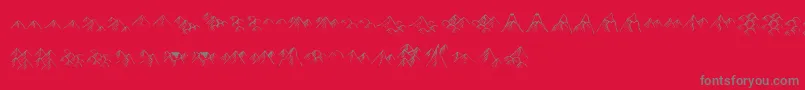 フォントHillCountry – 赤い背景に灰色の文字