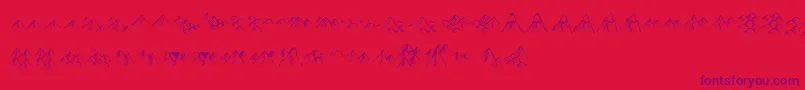 フォントHillCountry – 赤い背景に紫のフォント