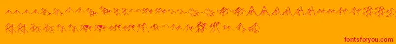 HillCountry-Schriftart – Rote Schriften auf orangefarbenem Hintergrund