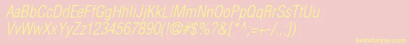 SwitzerlandcondlightItalic Font – Yellow Fonts on Pink Background