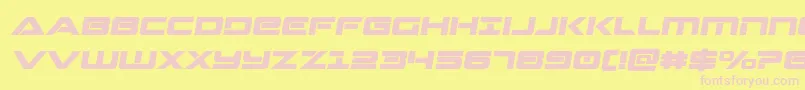 Strikelordsemital-Schriftart – Rosa Schriften auf gelbem Hintergrund