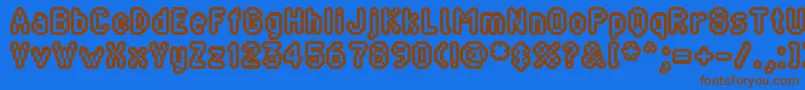 Bliprg Font – Brown Fonts on Blue Background