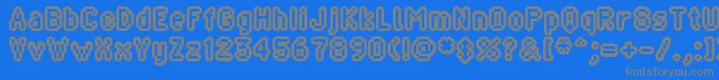 Bliprgフォントについての詳細 フォントBliprg – 青い背景に灰色の文字