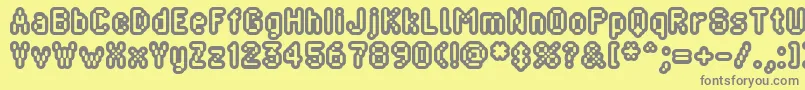 Bliprg-Schriftart – Graue Schriften auf gelbem Hintergrund