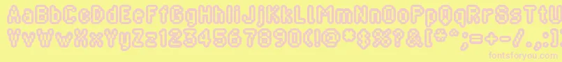 Bliprg Font – Pink Fonts on Yellow Background