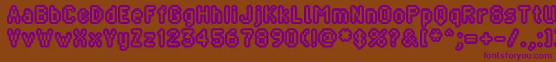 Bliprg-fontti – violetit fontit ruskealla taustalla