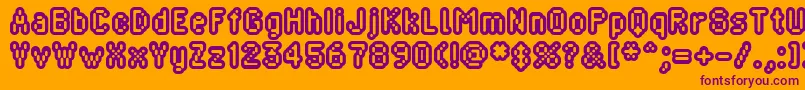 Bliprg-fontti – violetit fontit oranssilla taustalla