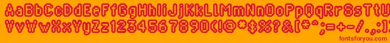 Bliprg-Schriftart – Rote Schriften auf orangefarbenem Hintergrund