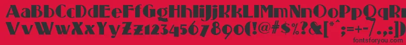 Standing Font – Black Fonts on Red Background