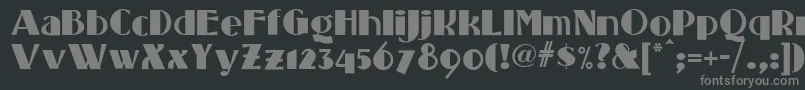 フォントStanding – 黒い背景に灰色の文字