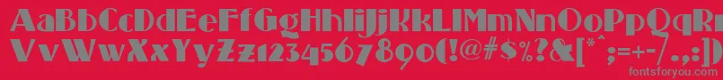 Standing Font – Gray Fonts on Red Background