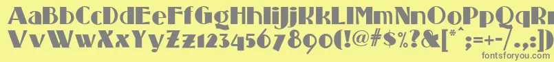 Standing Font – Gray Fonts on Yellow Background