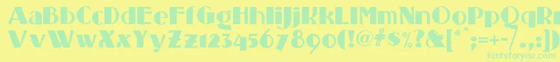 Standing Font – Green Fonts on Yellow Background