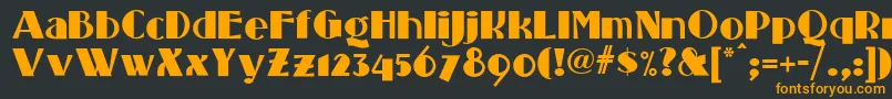 フォントStanding – 黒い背景にオレンジの文字