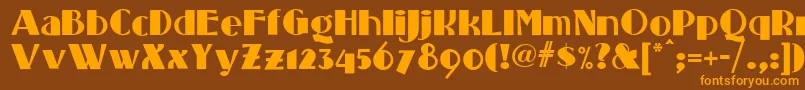 Standing Font – Orange Fonts on Brown Background