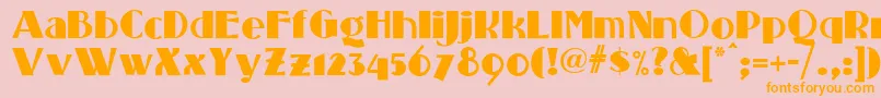 Standing Font – Orange Fonts on Pink Background