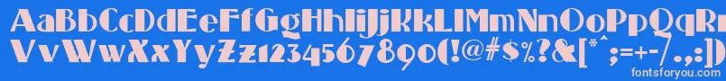 フォントStanding – ピンクの文字、青い背景