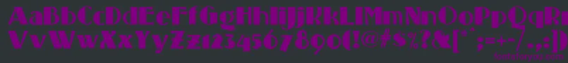 Standing Font – Purple Fonts on Black Background