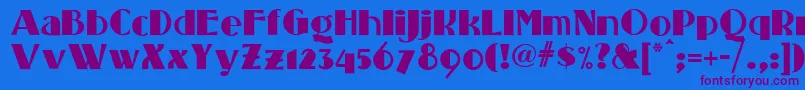 Standing Font – Purple Fonts on Blue Background