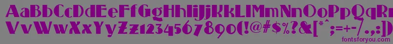 Standing Font – Purple Fonts on Gray Background