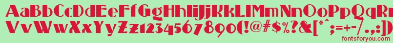 Standing Font – Red Fonts on Green Background