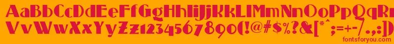 フォントStanding – オレンジの背景に赤い文字