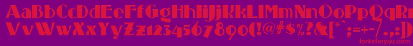 Standing-Schriftart – Rote Schriften auf violettem Hintergrund