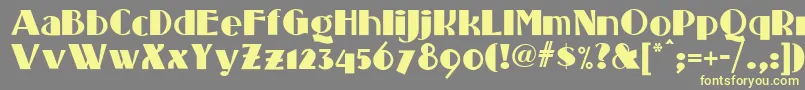 Standing-fontti – keltaiset fontit harmaalla taustalla