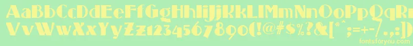 Standing Font – Yellow Fonts on Green Background