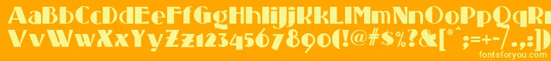 Standing Font – Yellow Fonts on Orange Background