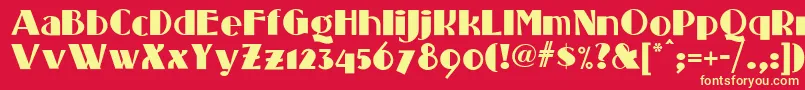 フォントStanding – 黄色の文字、赤い背景