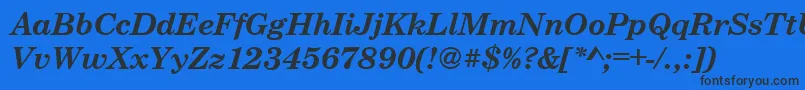 CenturyschteeBoldItalic-Schriftart – Schwarze Schriften auf blauem Hintergrund