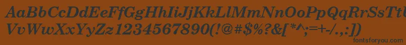 Шрифт CenturyschteeBoldItalic – чёрные шрифты на коричневом фоне