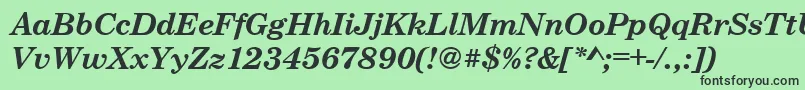 Шрифт CenturyschteeBoldItalic – чёрные шрифты на зелёном фоне