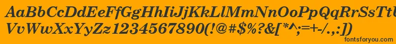 CenturyschteeBoldItalic-Schriftart – Schwarze Schriften auf orangefarbenem Hintergrund