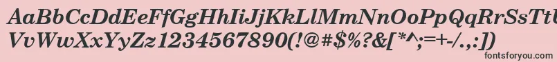 CenturyschteeBoldItalic-fontti – mustat fontit vaaleanpunaisella taustalla