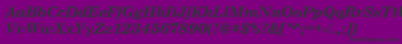 Fonte CenturyschteeBoldItalic – fontes pretas em um fundo violeta
