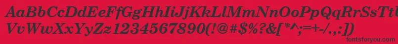 Шрифт CenturyschteeBoldItalic – чёрные шрифты на красном фоне