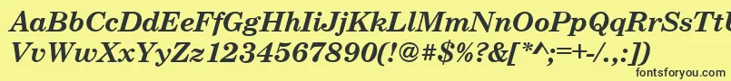 CenturyschteeBoldItalic-fontti – mustat fontit keltaisella taustalla
