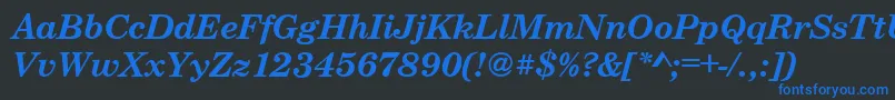 CenturyschteeBoldItalic Font – Blue Fonts on Black Background